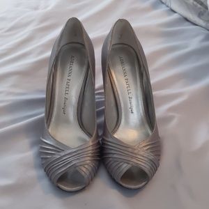 Silver heels Adrianna papell